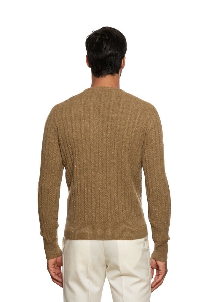 FEDELI CASHMERE RRP 1100€ Brown Sweater Thick 100% Cashmere Cable Knit - 50 IT - Φούτερ - New with tags #1.0