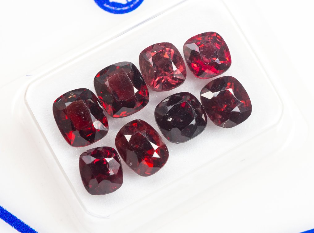 χωρίς τιμή ασφαλείας - 8 pcs Σπινέλιος - 5.50 ct - Antwerp Laboratory for Gemstone Testing (ALGT) - Βαθύ έως Σκούρο Κόκκινο #1.0