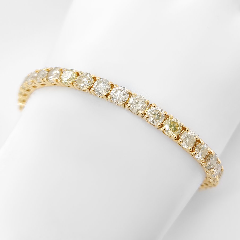 没有保留价 - 手镯 - 14K包金 黄金 - 13.22ct. tw. 钻石 (天然色彩的) #4.3