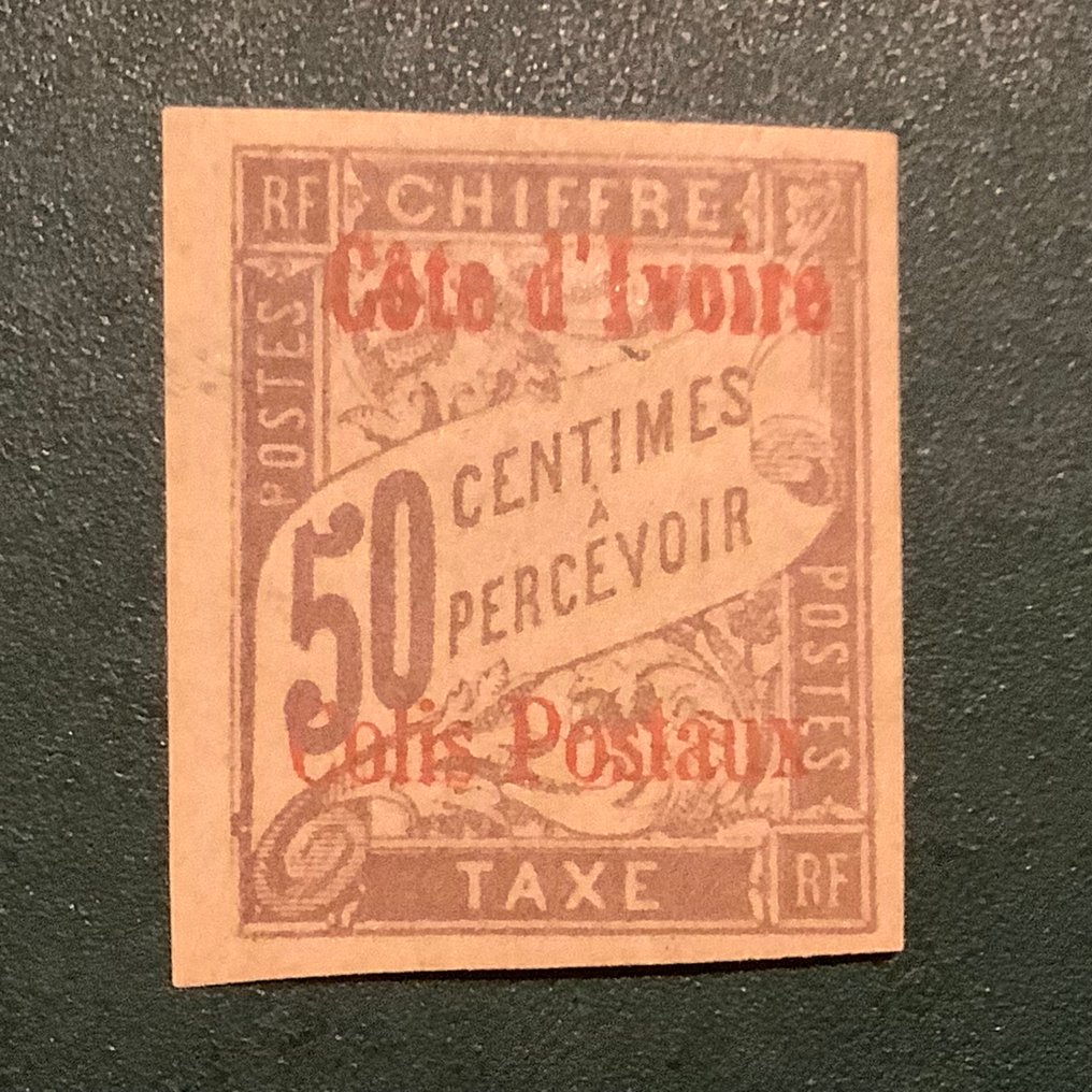 象牙海岸 1903/1904 - 50美分轨道邮票经过Raybaudi检验 - Michel 3 II #3.2