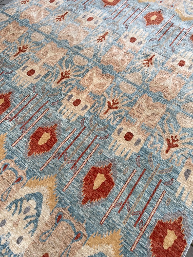 Afghansk art deco design - håndknyttet - uld - moderne design tæppe - Tæppe - 296 cm - 250 cm #1.0