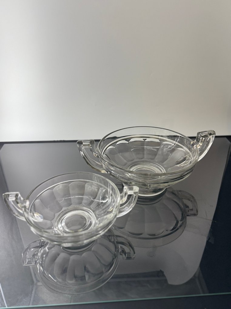 Val Saint Lambert, luxval - Charles Graffart & René Delvenne - Βάζο (2) - Νοεμία - Γυαλί - 2 coupe «Noémie» #4.3