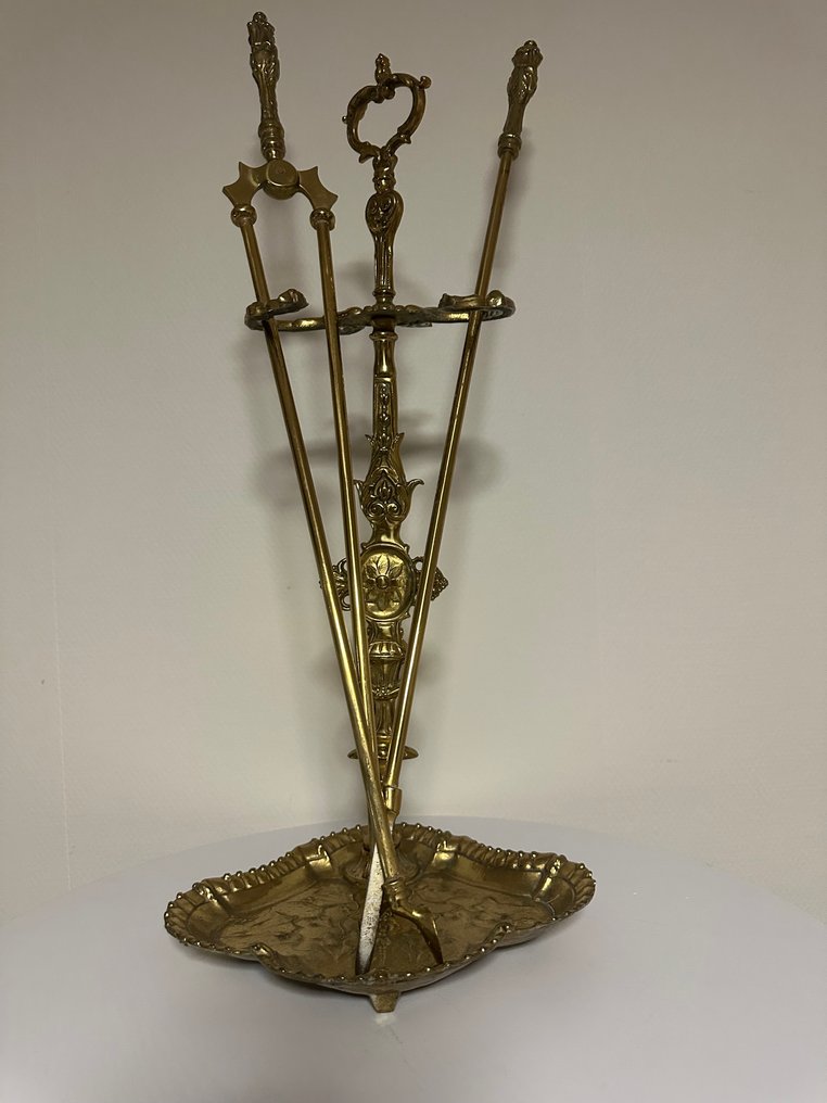 Tillbehör till öppen spis - Mässing - Guldfärgad mässingsspisverktyg #3.2