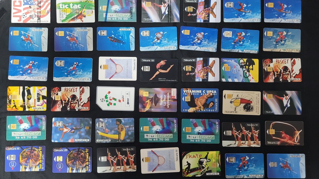 電話卡系列 - 42张法国电信电话卡中的稀有套装,其中3张带有Blister包装。 #1.0