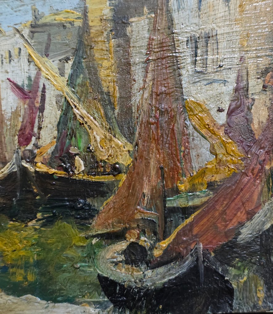 Giuseppe Solenghi (1879-1944) - Barche a Venezia #4.3