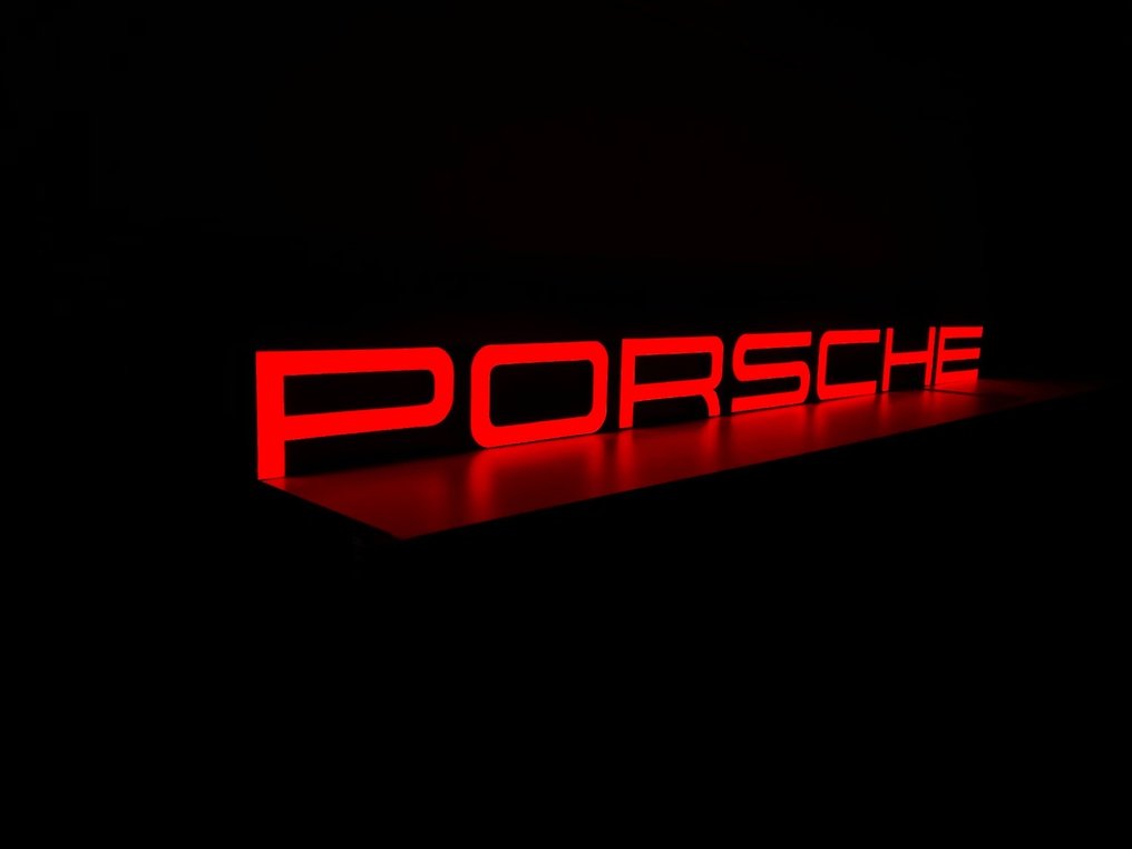 Unique Porsche Red LED Wall Sign – Illuminated USB Light - Porsche #4.3