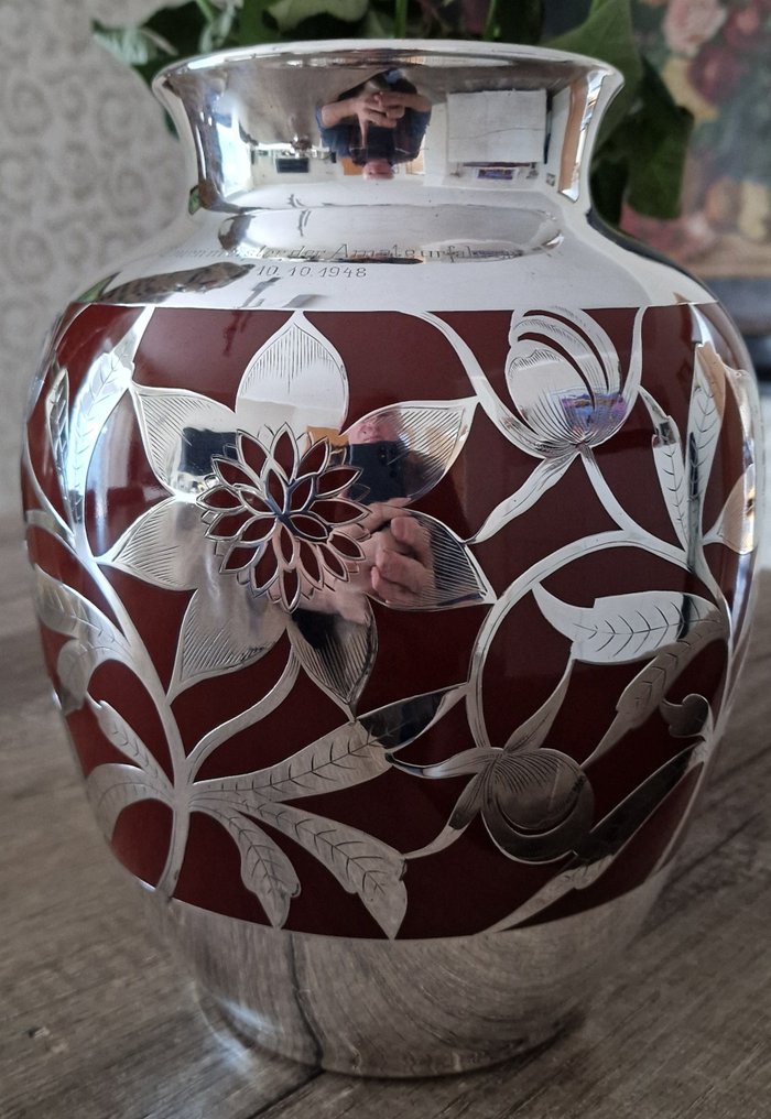 Friedrich Wilhelm Spahr - Vase - Porcelæn - Silber-Overlay 1947 #1.0