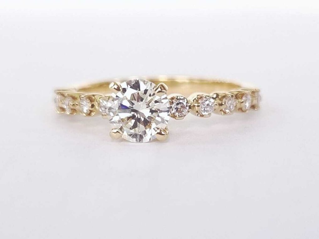 订婚戒指 - 18K包金 黄金 -  0.84ct. tw. 钻石 (天然) - 钻石 #4.3