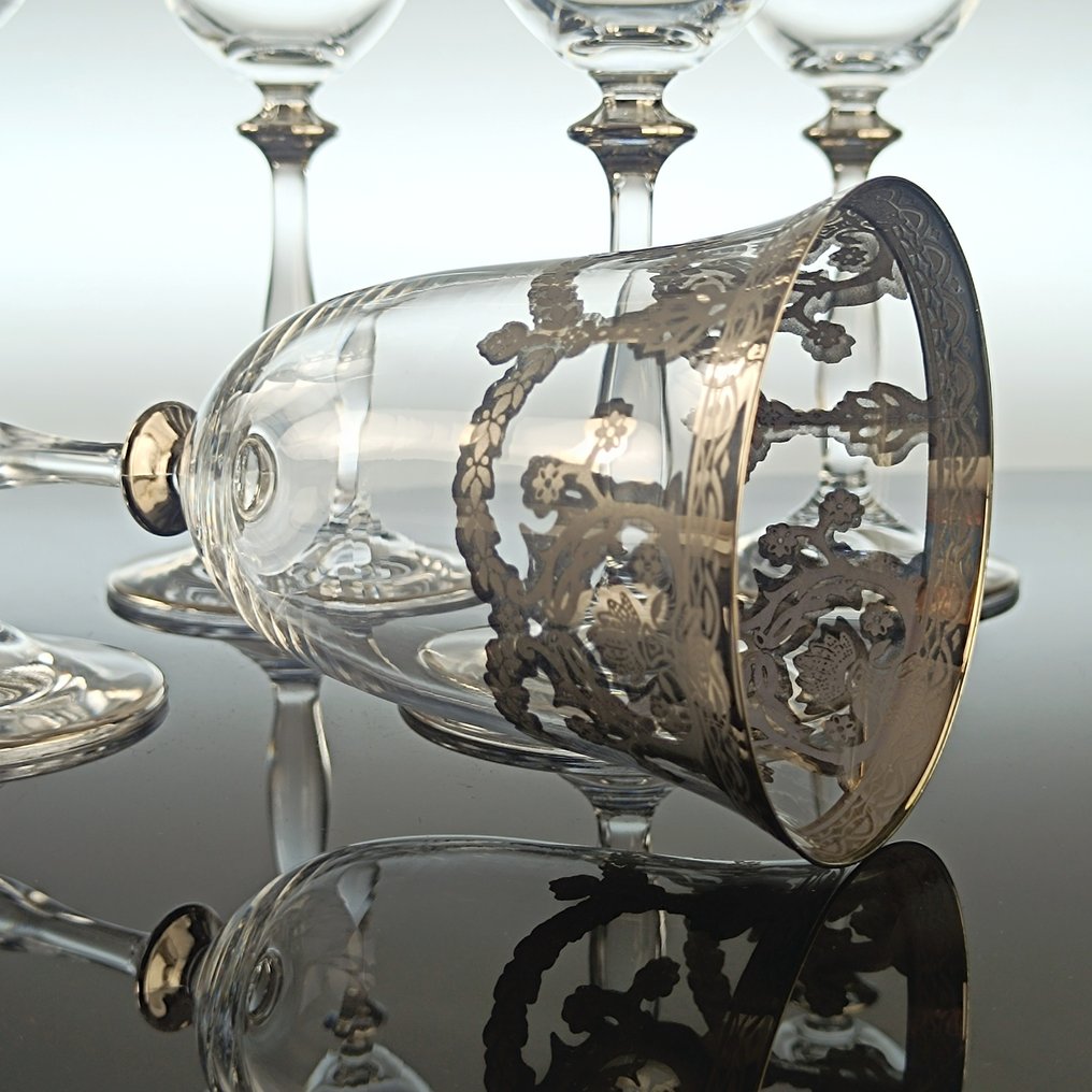 SECOLOVENTESIMO - Kielich (6) - Angela Venice Platinum - Kryształ, platino - Bohemian Crystal #1.0