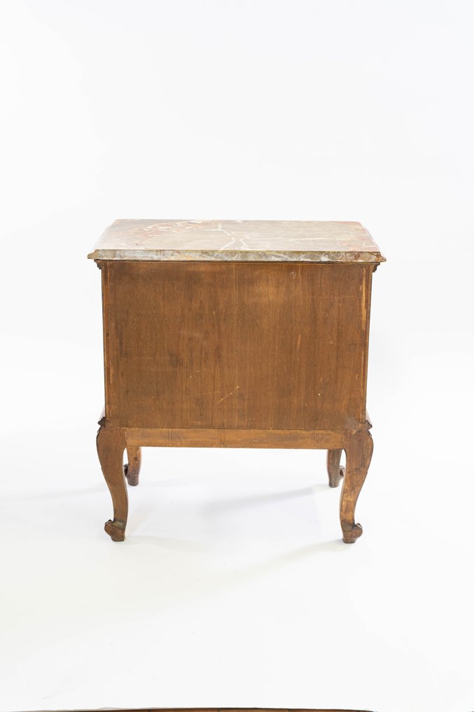 櫥櫃 - 核桃木, 黃楊木 - 皮埃蒙特风格的意大利小柜，由核桃木制成，配以黄杨木镶嵌。 #3.2