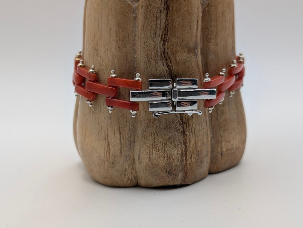 Coral - Plata - Conjunto de joyas de 2 piezas #2.1