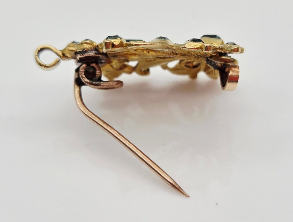 Rintaneula - 14 kt. Keltakulta - 0.45ct. tw. Smaragdi #4.3