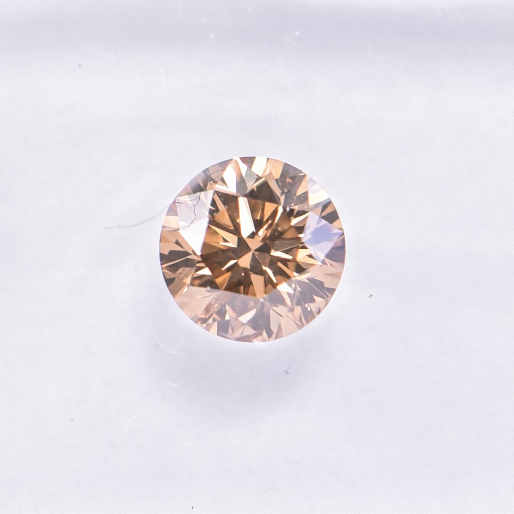 没有保留价 - 1 pcs 钻石  (天然色彩的)  - 0.50 ct - 圆形 - Fancy 棕色 黄色 - SI2 微内含二级 - 国际宝石研究院（IGI） - VG VG #3.2