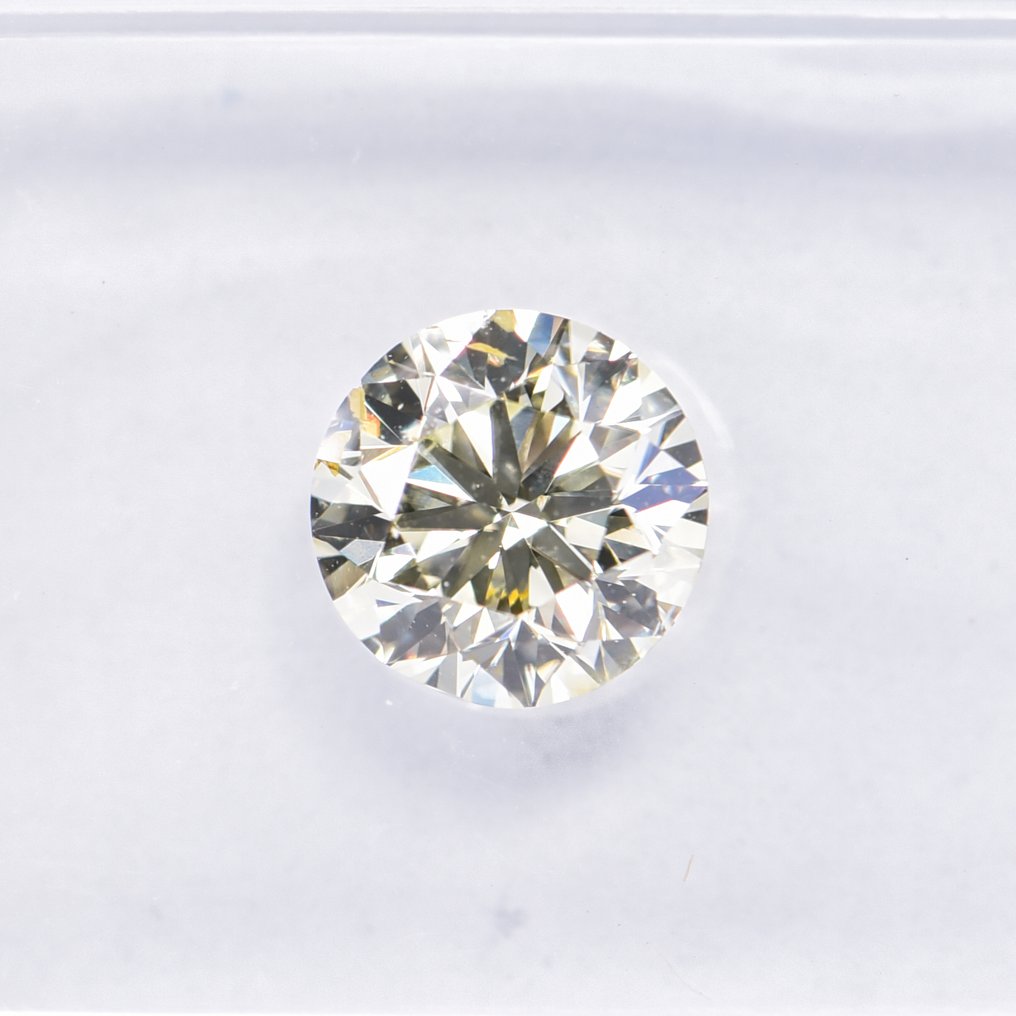 没有保留价 - 1 pcs 钻石  (天然色彩的)  - 1.00 ct - 圆形 - Light 黄色 - SI2 微内含二级 - 国际宝石研究院（IGI） - VG VG #4.3
