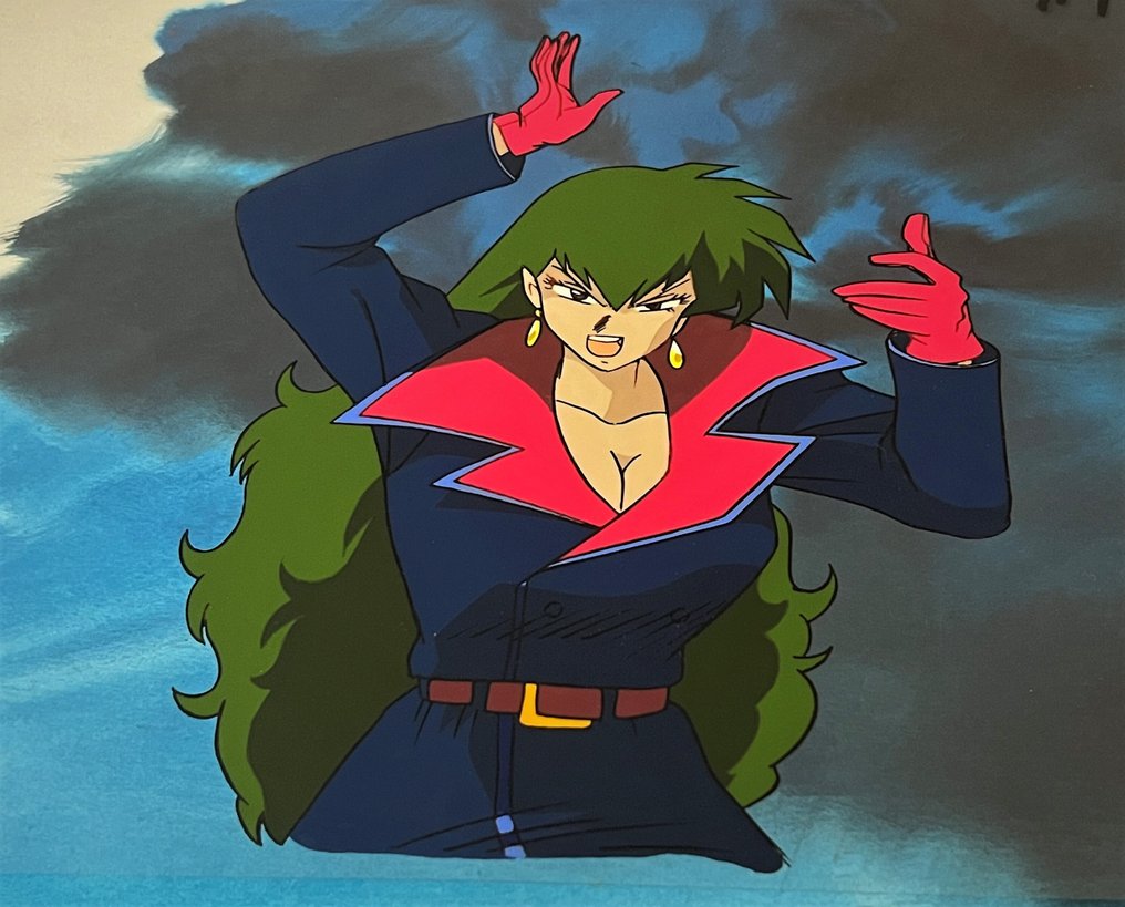 Shogakukan / Toei Animation - 4 1 Cel original + 1 Dibujo original + 1 Registro de producción + 1 Fondo pintado a mano - Ghost Sweeper Mikami - 1993 #1.0