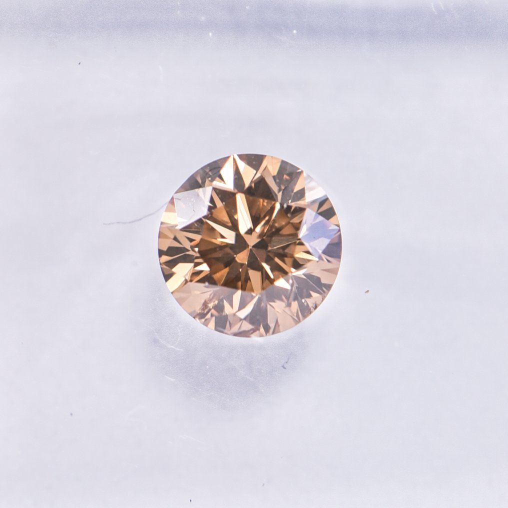 没有保留价 - 1 pcs 钻石  (天然色彩的)  - 0.50 ct - 圆形 - Fancy 棕色 黄色 - SI2 微内含二级 - 国际宝石研究院（IGI） - VG VG #2.1