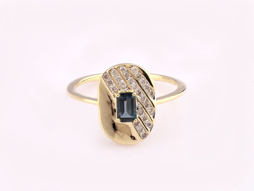 Δαχτυλίδι - 14 καράτια Κίτρινο χρυσό -  0.52ct. tw. Τοπάζιο - Διαμάντι #2.1