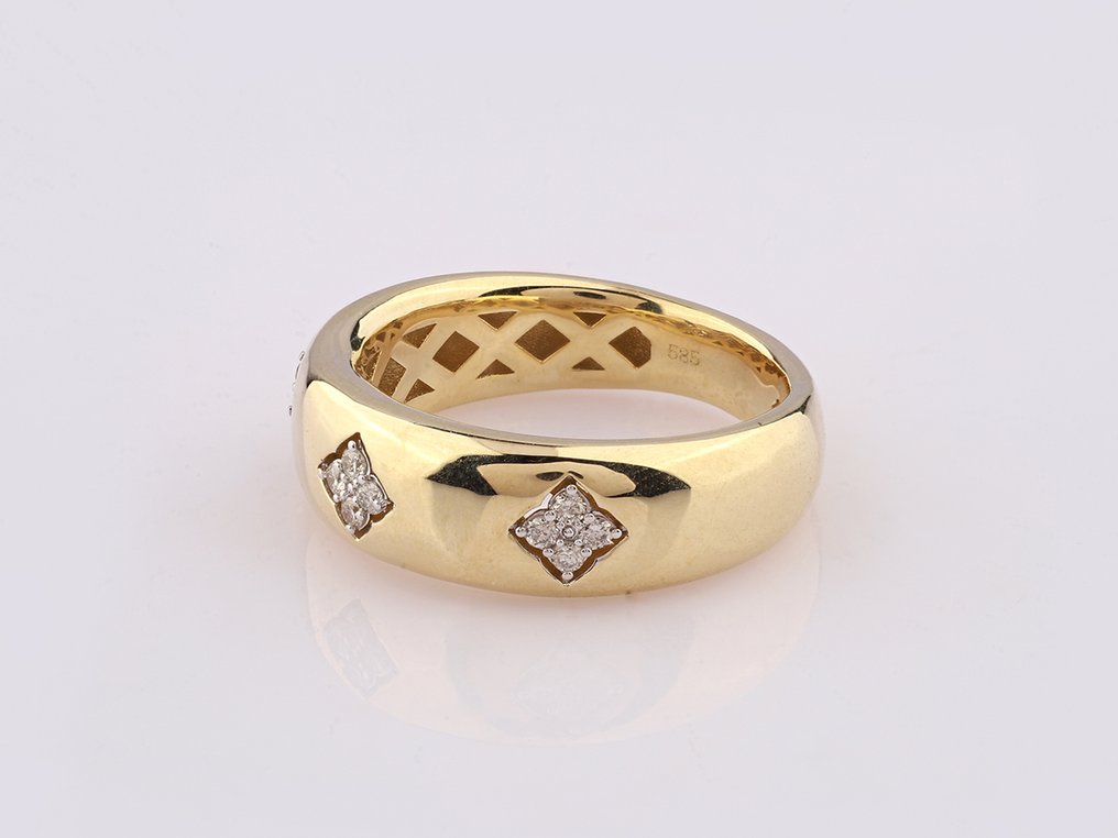 戒指 - 14K包金 黄金 - 0.13ct. tw. 钻石 (天然) #3.2