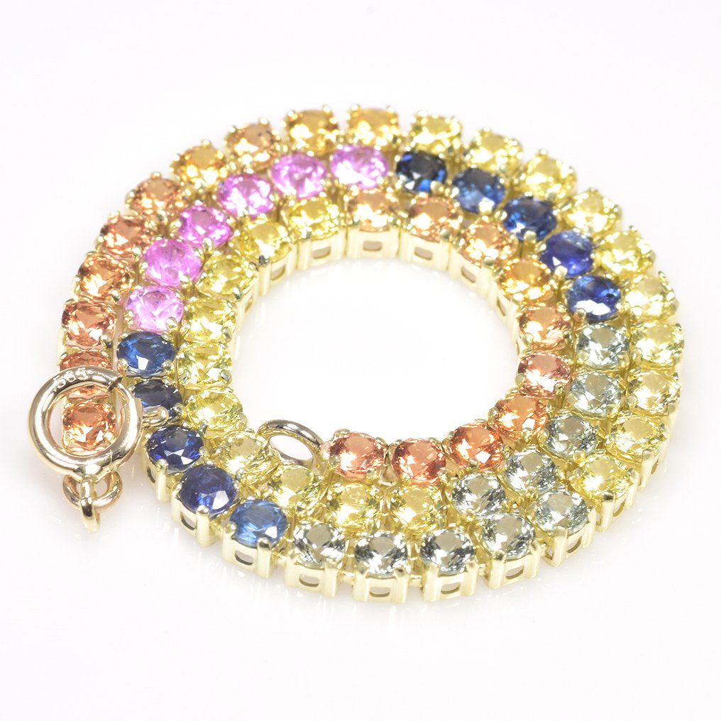 Sans prix de réserve - Bracelet - 14 carats Or jaune - 3.07ct. tw. Saphir #1.0