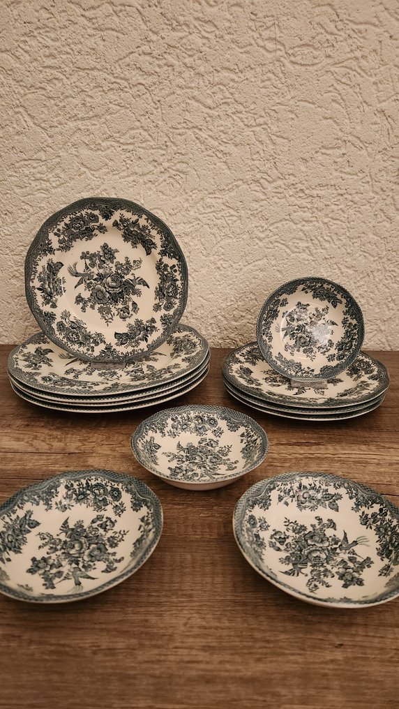 Enoch Wedgwood - Service de table pour le dîner (12) - pierre de fer - Faisans asiatiques #1.0