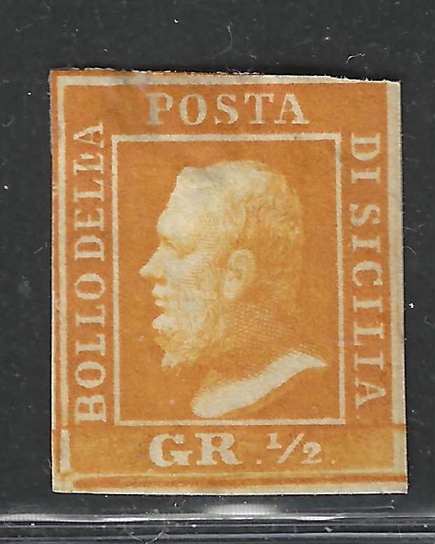 意大利古城邦-西西里 1859 - 古老的国家:西西里岛 1/2克。第2版,拿波里新MLH纸张图表。签名:P.Cardillo - Sassone Sicilia n.2a #1.0