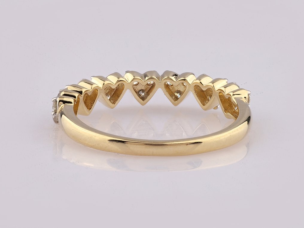 Bague - 14 carats Or jaune - 0.42ct. tw. Diamant (Naturelle) #1.0