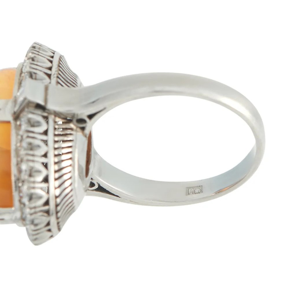 戒指 铂金0.65克拉钻石与蛋白石戒指, 鉑金 - 6.96ct. tw. #4.3