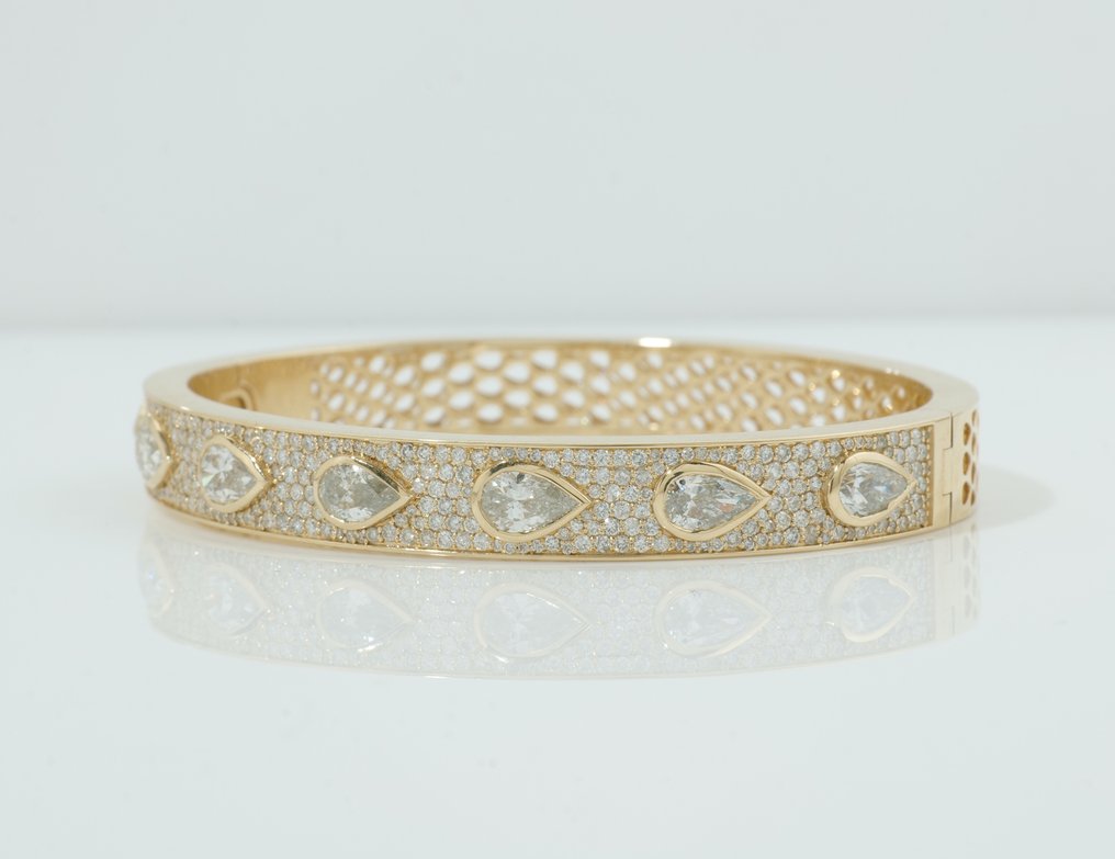 Βραχιόλι - 14 καράτια Κίτρινο χρυσό -  5.37ct. tw. Διαμάντι (Φυσικό) - Διαμάντι - Νυφικό βραχιόλι κοκτέιλ #3.2