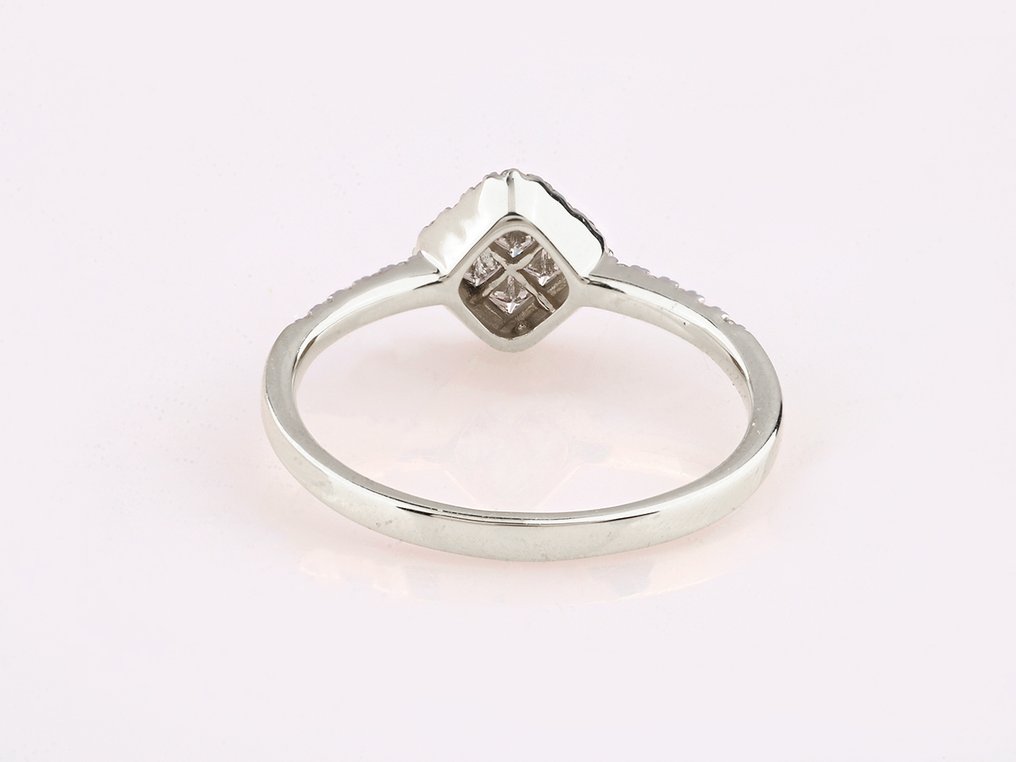 戒指 - 14K包金 白金 -  0.34ct. tw. 钻石 (天然)  #4.3