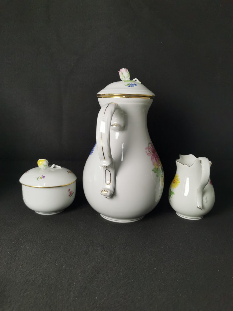 Meissen Blume - Set da 3 di servizio da caffè - XX secolo - Coffee service (3) - Porcelain #2.1