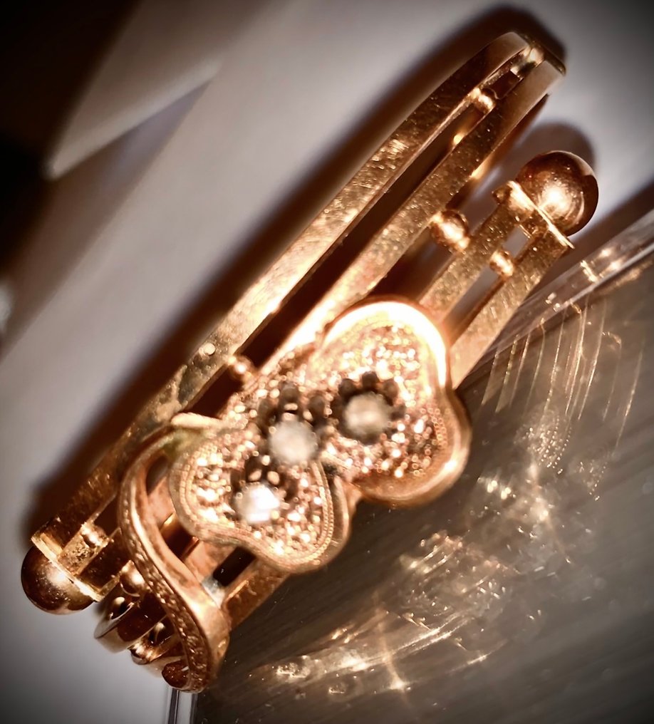 手镯 - 18K包金 玫瑰金, 黄金 钻石 (天然)  - 钻石 #1.0