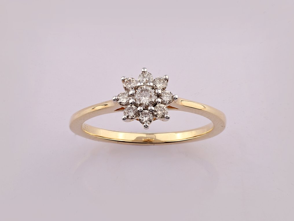 Δαχτυλίδι - 14 καράτια Κίτρινο χρυσό -  0.35ct. tw. Διαμάντι (Φυσικό)  #1.0