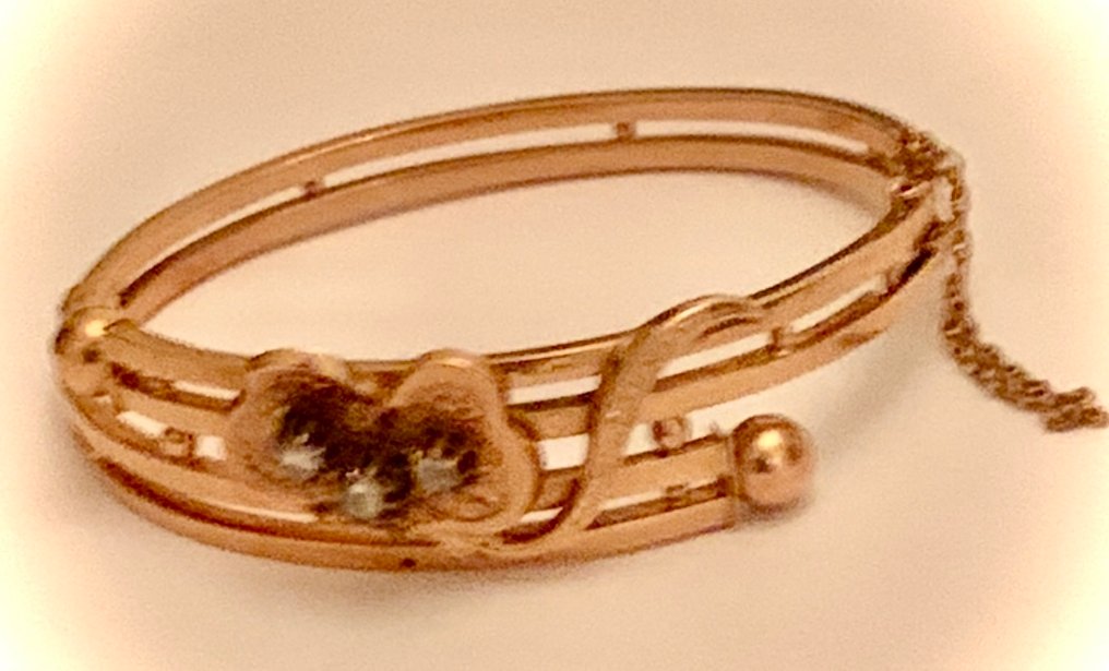 手镯 - 18K包金 玫瑰金, 黄金 钻石 (天然)  - 钻石 #1.0