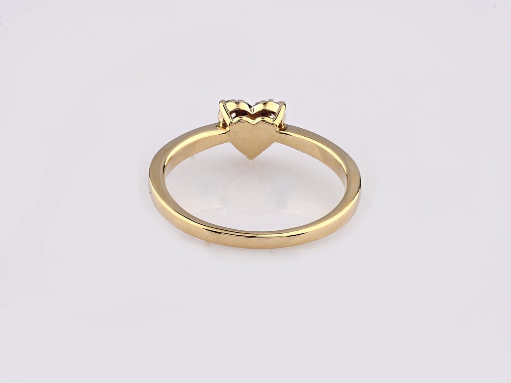 Bague - 14 carats Or jaune -  0.22ct. tw. Diamant (Naturelle)  #4.3