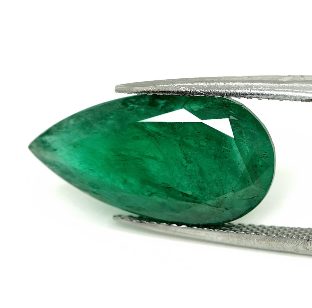 1 pcs  Green Emerald  - 8.94 ct - Bellerophon Gemlab #2.1