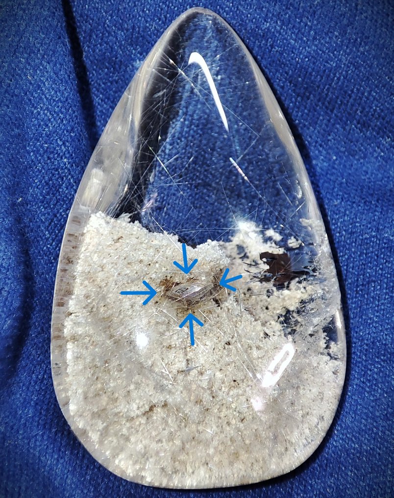 Πολύ Πολύ Σπάνιο Όμορφο Φυσικό Χρυσό Ρουτιλιασμένο Πετράδι σε Πετράδι, Φαντασμαγορικό Κρύσταλλο Δείγμα δωρεάν αποστολή- 13.46 g #1.0