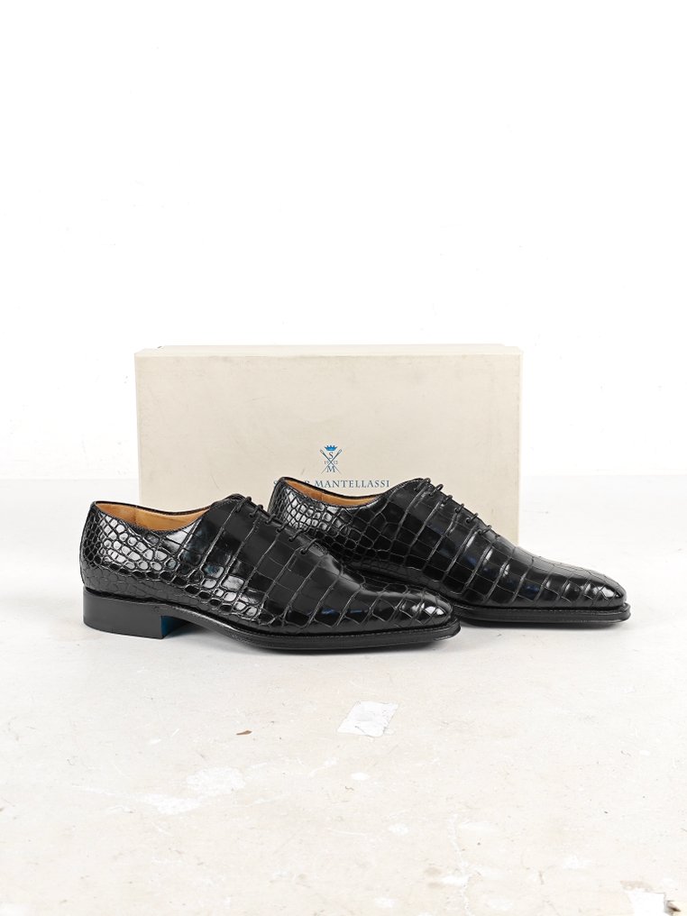 RRP 4950€ SUTOR MANTELLASSI Black Goodyear Oxford Shoes Genuine Crocodile 43 EU - 9 UK - Lace-up shoes - Size: EU 43 - New in box #3.2