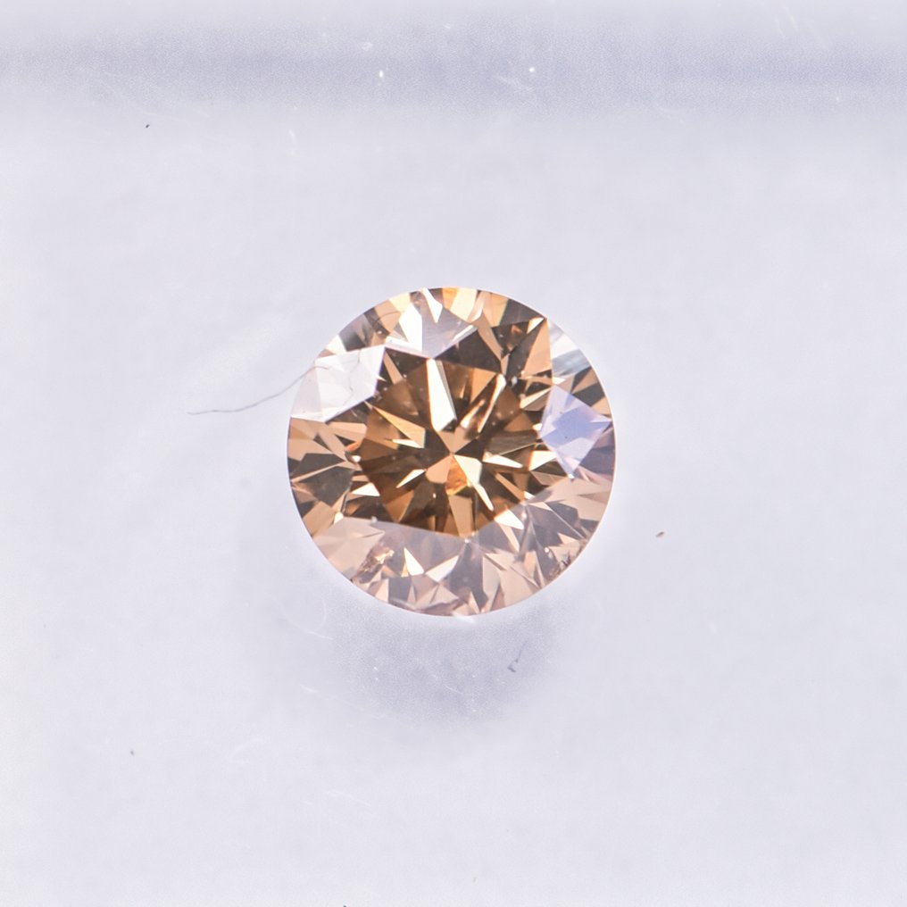 没有保留价 - 1 pcs 钻石  (天然色彩的)  - 0.50 ct - 圆形 - Fancy 棕色 黄色 - SI2 微内含二级 - 国际宝石研究院（IGI） - VG VG #1.0