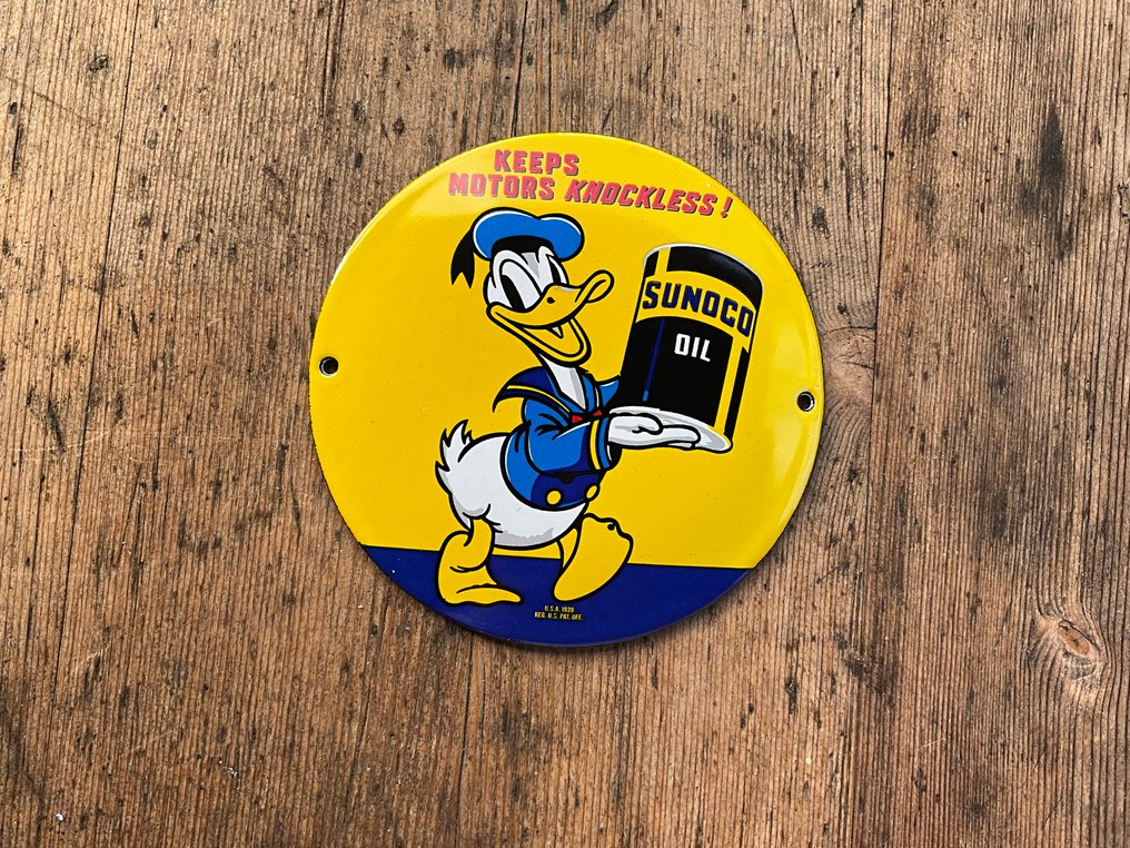 Werbeschild - Sunoco Oil - Donald Duck - Enamel plate - Enamel #3.2