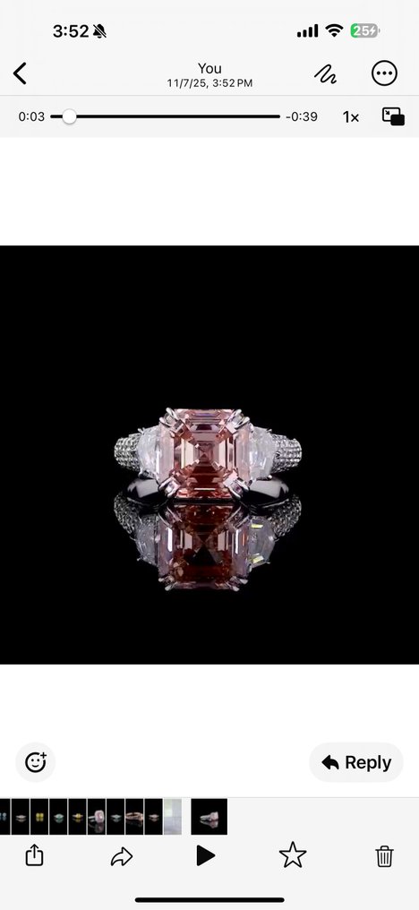 Ring - 18 karaat Witgoud - 5.89ct. tw. Roze Diamant (Fancy gekleurde, lab-grown diamant) - Diamant #4.3