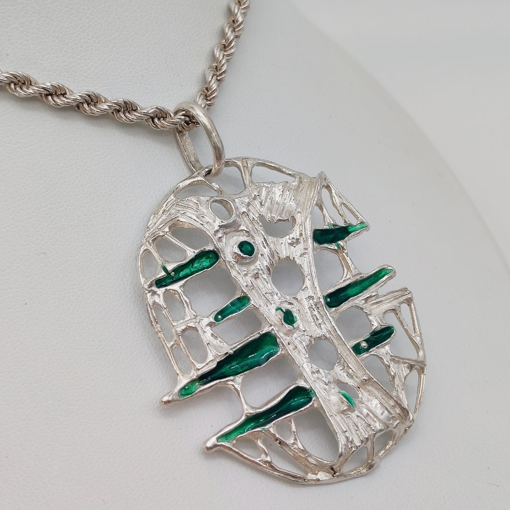 χωρίς τιμή ασφαλείας - Κολιέ με μενταγιόν Ασημί - Vintage Brutalist #3.2