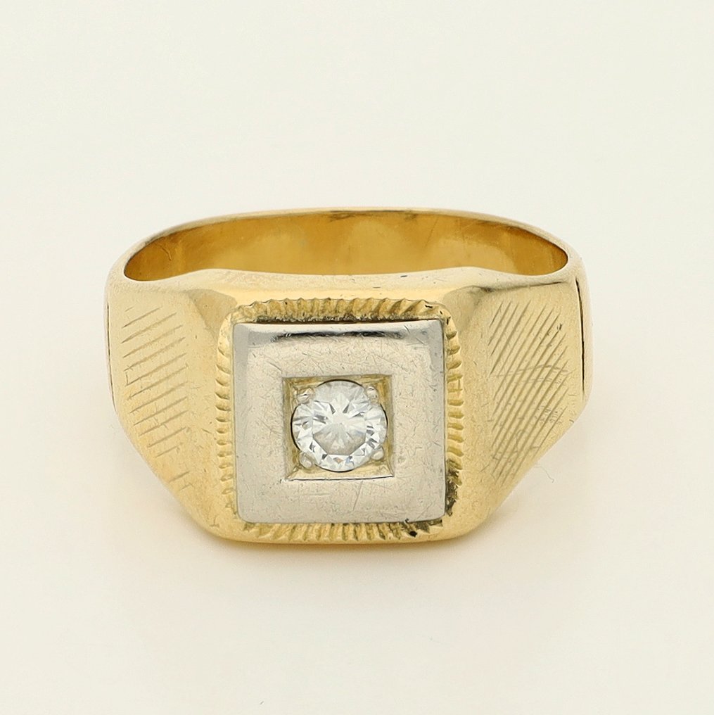 戒指 - 18K包金 黄金 -  0.25ct. tw. 钻石 (天然)  #4.3