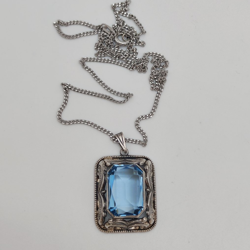 Fără preț de rezervă - Colier cu pandantiv Argint - Art Deco #3.2