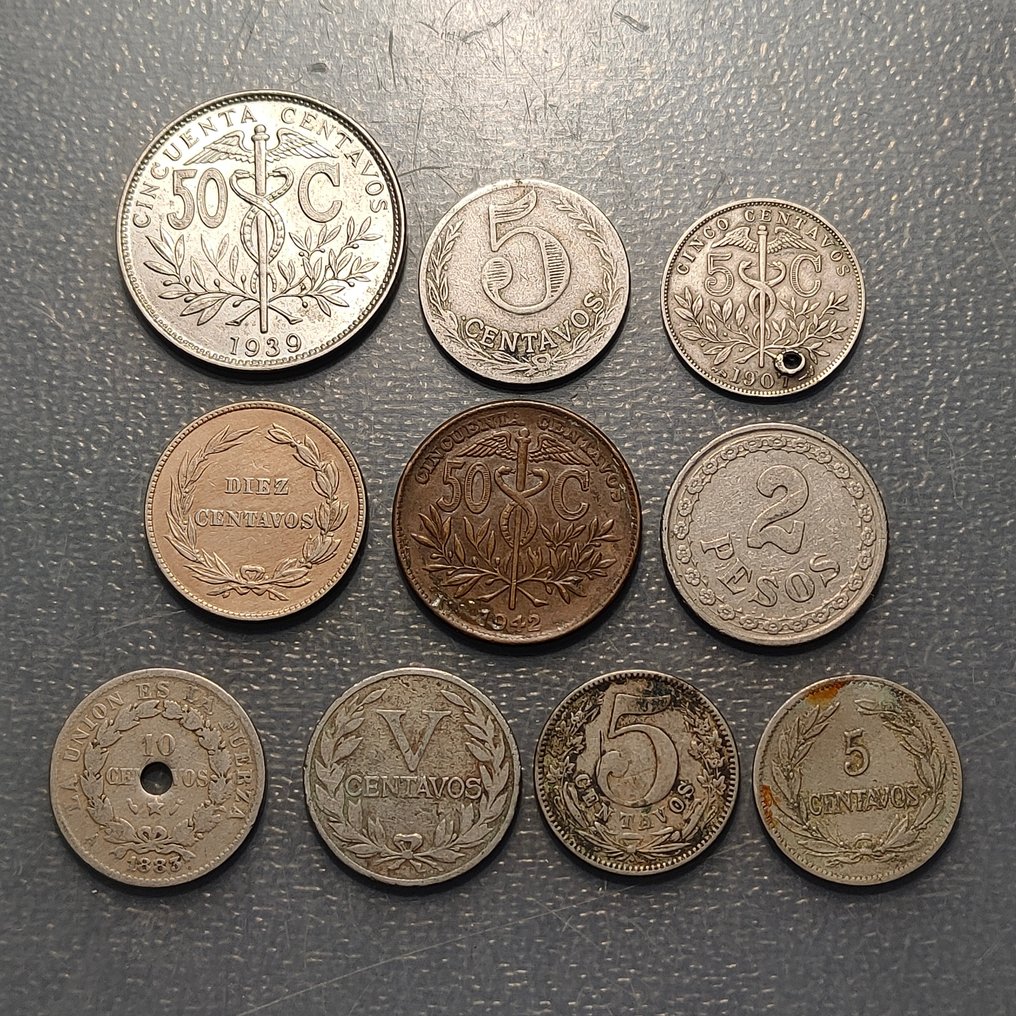 南美洲. Lote 10 monedas  (没有保留价) #1.0