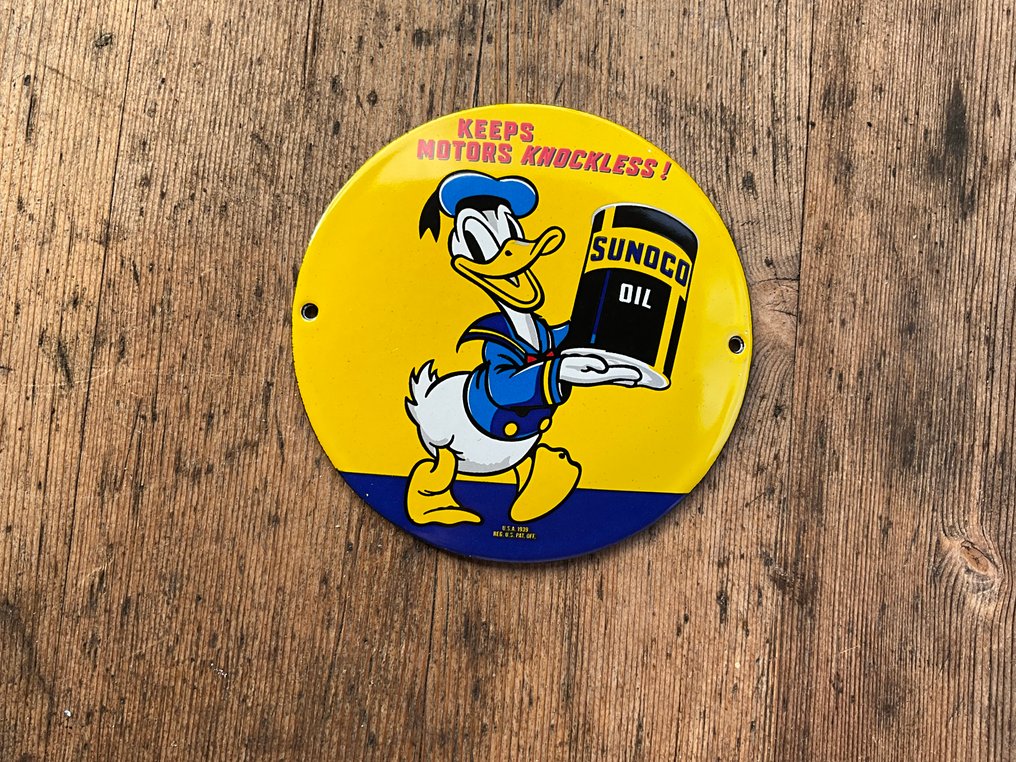 Werbeschild - Sunoco Oil - Donald Duck - Enamel plate - Enamel #4.3