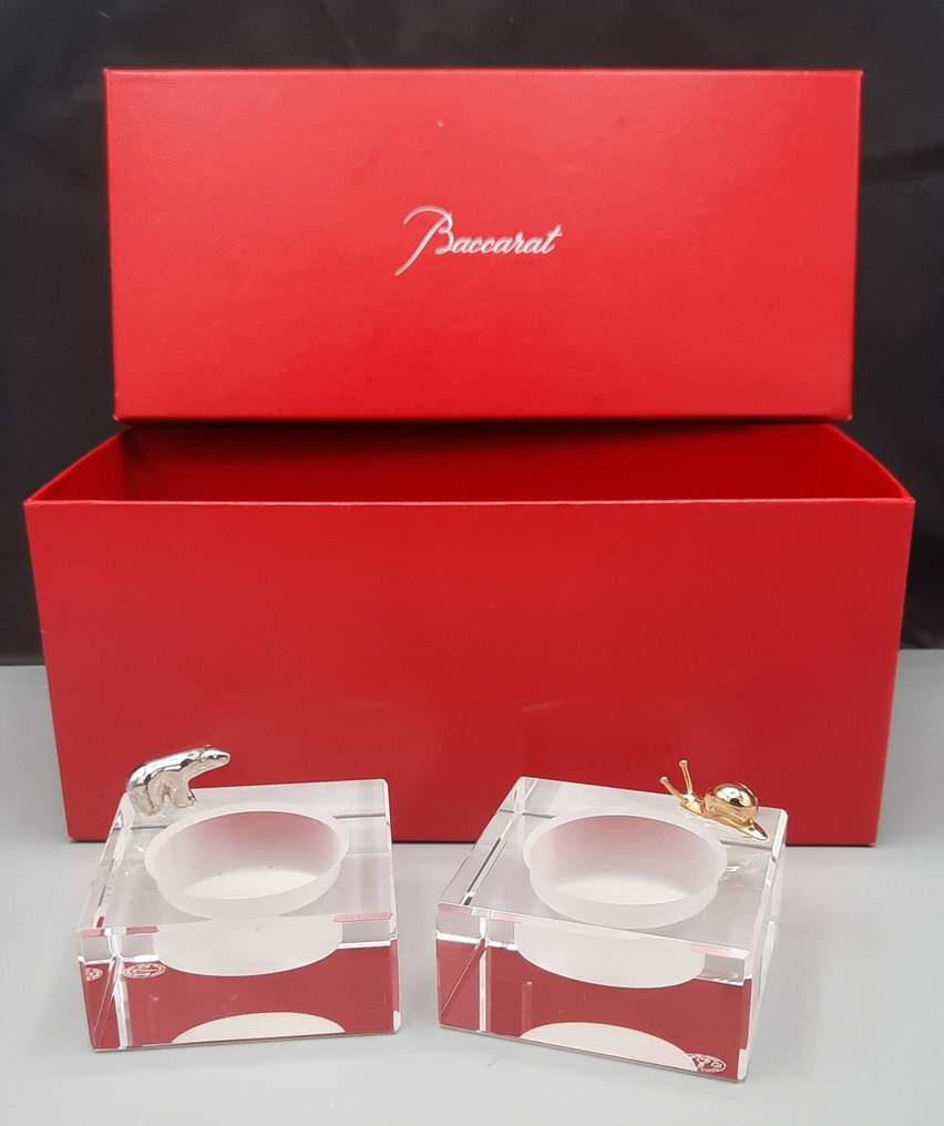 Baccarat - 烛架 (2) - 水晶, 银色金属 - 一对烛台 #1.0