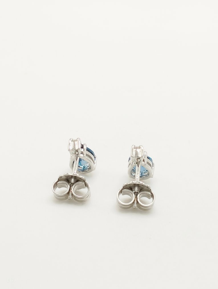 没有保留价 - 耳环 - 14K包金 白金 黄宝石 - 钻石 #4.3