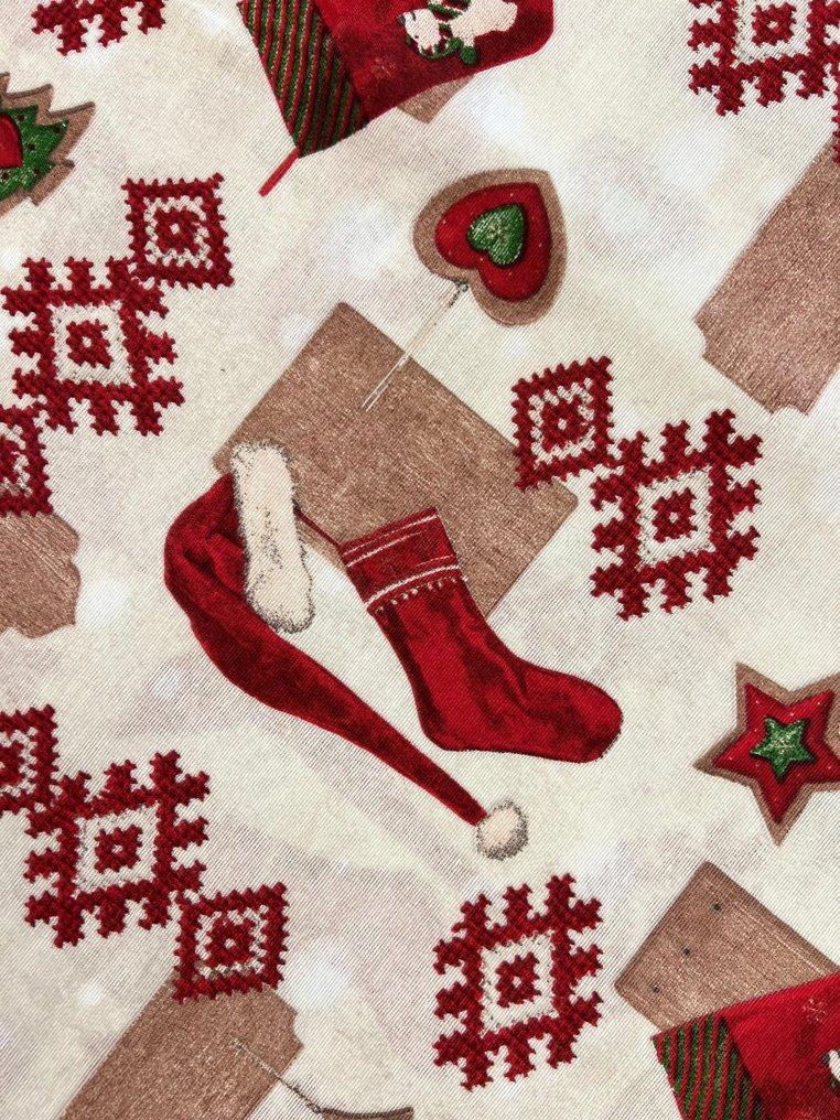 Joulukoristetyyli kangas - Tekstiili  - 280 cm - 250 cm #3.2