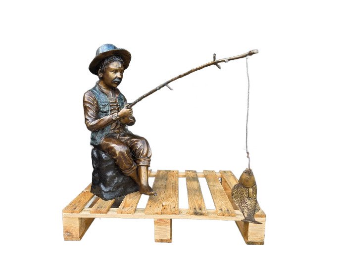 Statue, XL Bronze Fisherman - 70 cm - Bronze - 2025 #1.0