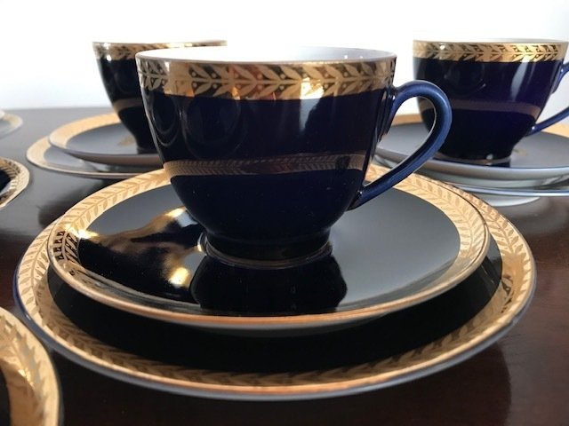 Lomonosov Imperial Porcelain Factory - COBALT BLUE - 6人用咖啡套装 (18) - 瓷 #3.2